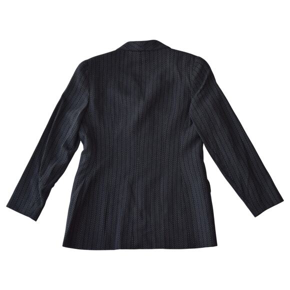 Vintage Bill Burns NY Navy Wool Blazer - Size 10, Pinstriped - Picture 5 of 6